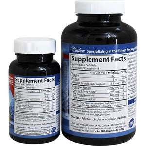 Carlson Labs Elite Omega-3 Gems, 1600Mg Natural Lemon - 90 + 30 Softgels