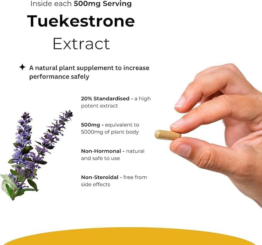 Turkesterone Supplement 5000Mg - 120 Caps High Strength - Standardized to 20% Ajuga Turkestanica Extract - for Muscle and Strength - Pure Extract No Additives or Filler