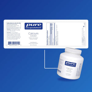 Pure Encapsulations Calcium (Citrate) - Highly Absorbable Calcium Citrate Supplement - for Bones and Teeth - 180 Capsules