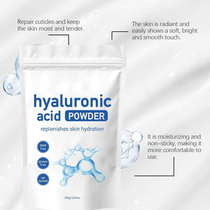 DEJIN Hyaluronic Acid Powder - Pure and Natural Hyaluronic Acid Powder for Face and Skin Care, Water-Soluble and Vegan with Low Molecular Weight, Ideal for DIY Facial Serum and Anti-Aging Treatments.
