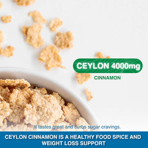 Ceylon Cinnamon Tablets 4000Mg - 180 Tablets - Blood Sugar Control Supplement - Made at GMP Standards - High Strength Cinnamon Supplement - Fuelfinity® - Vegan (1 Pack)