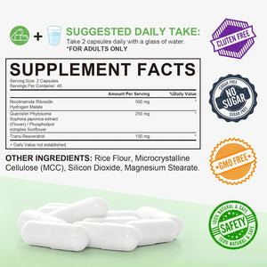 NAD+ Supplement Support anti Aging and Improve Immunity 900Mg NAD+ Resveratrol Supplement, NAD Supplements for Cellular Repair, Healthy Aging, NAD Softgels 80 Capsules