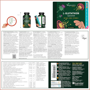 Vegavero L-Glutathione Complex | with Glycin, Pureway-C® Vitamin C Liposomal and MSM | NO Additives | Vegan | 90 Capsules