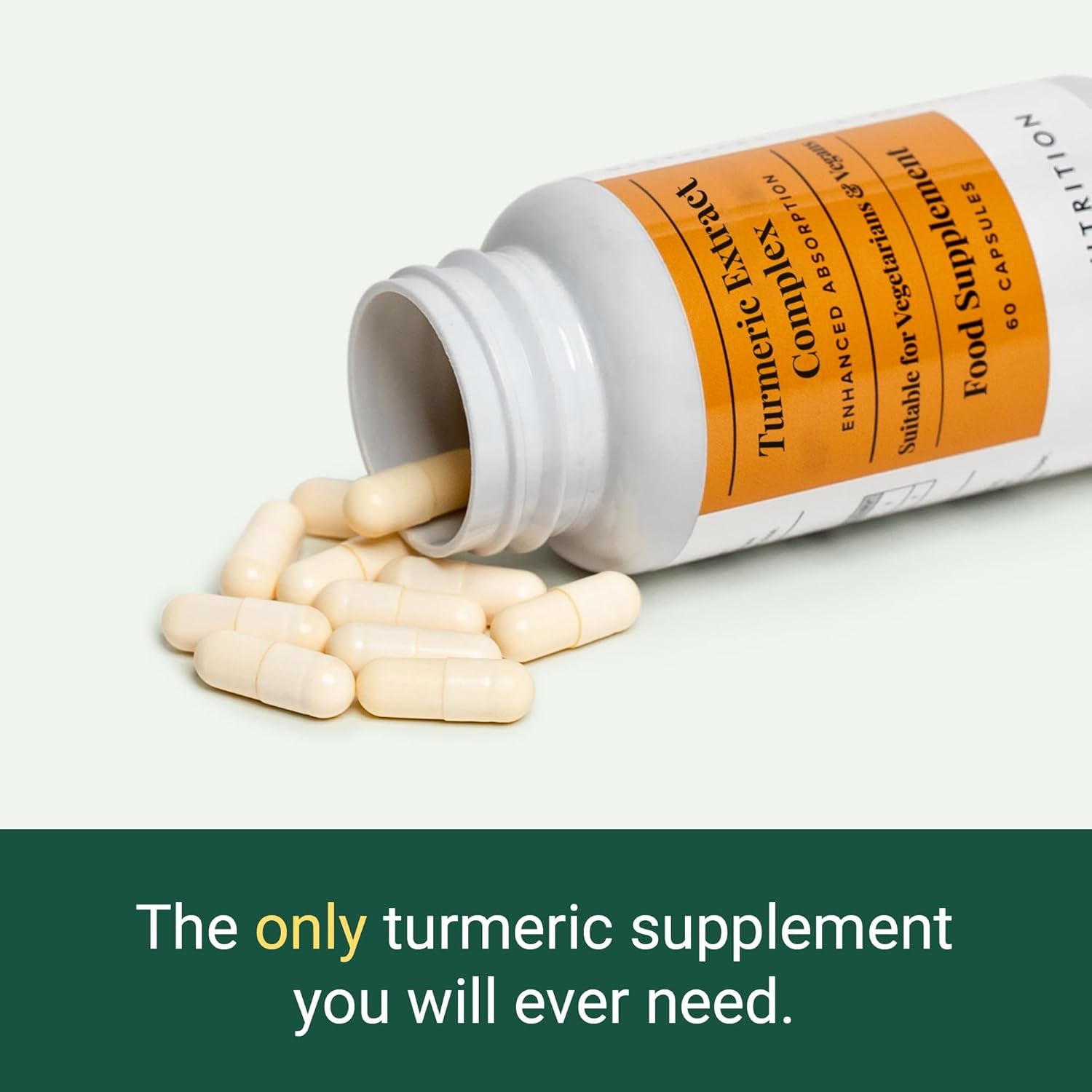 Hey Nutrition Turmeric Extract Complex - Vitamin D3 & C, Black Pepper Extract - Support Muscle & Joint Relief - Maximum Potency & Enhanced Absorption - UK Manufactured - 60 Vegan Capsules
