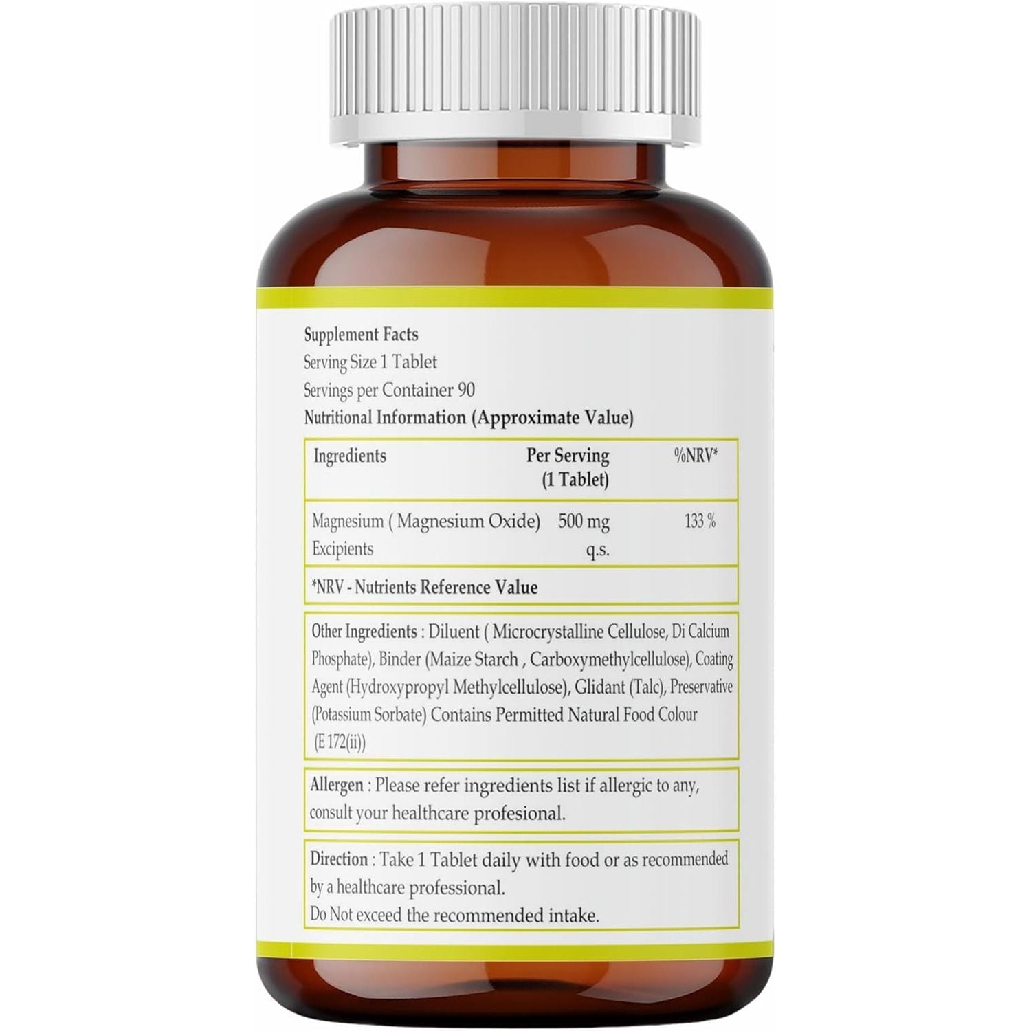 Magnesium Supplements 500Mg for Muscle, Bone & Energy. Magnesium Tablets for Women & Men, 90 Tablets, 3 Month Supply-Nutra Life