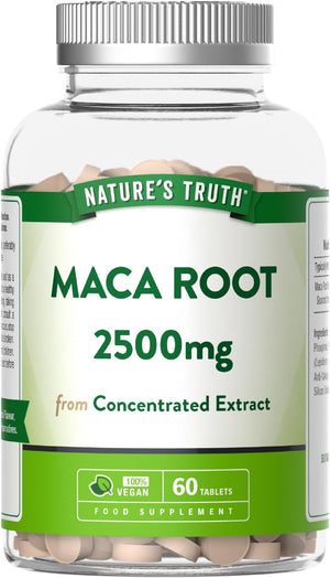 Maca Root 2500Mg | High Strength Supplement for Women & Men | 60 Vegan Tablets from Concentrated Extract | by Nature'S Truth