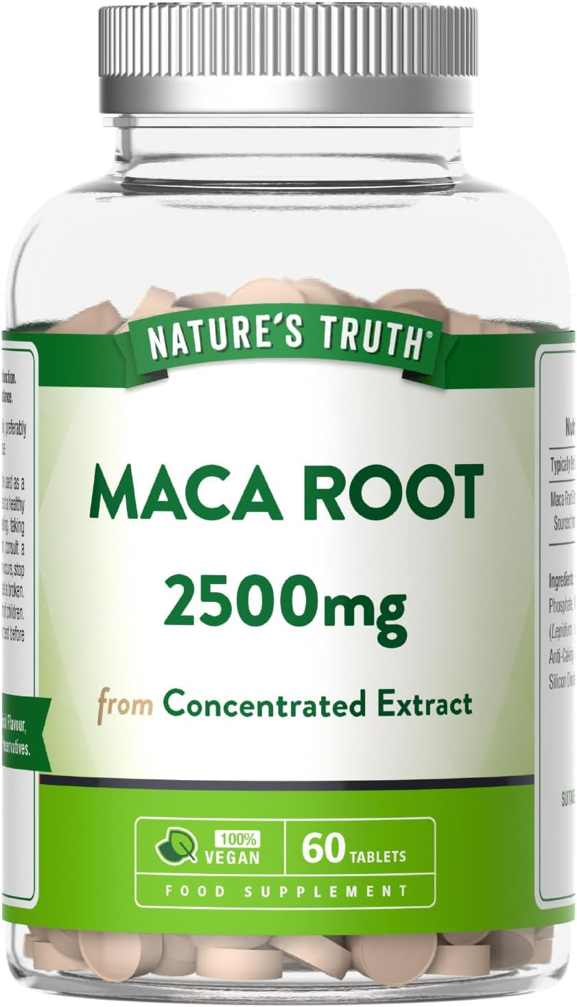Maca Root 2500Mg | High Strength Supplement for Women & Men | 60 Vegan Tablets from Concentrated Extract | by Nature'S Truth