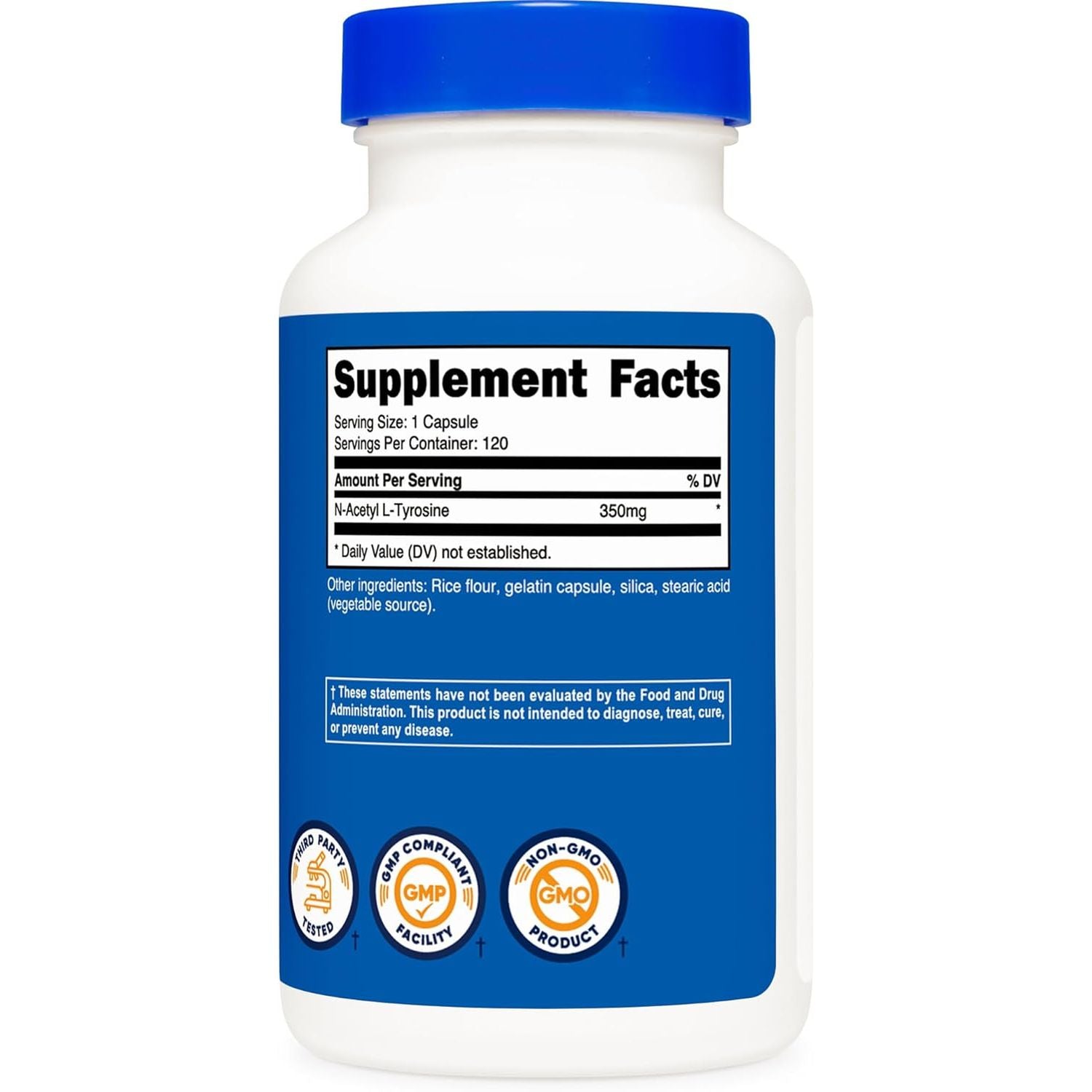 Nutricost N-Acetyl L-Tyrosine (NALT) 350Mg, 120 Capsules - Gluten Free, Non-Gmo