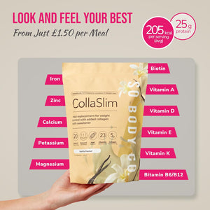Collaslim, Meal Replacement Shake with Added Collagen, Vitamins and Minerals, Balanced Meal, Healthy for Weight Management, Diet Shake, Vanilla Flavour