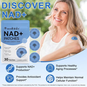 NAD Patches for Women & Men, NAD+ Patch for Energy & Healthy Aging, NAD plus Advanced Total Recovery Patches, 30 Days Supply