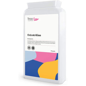 Troo Health Care Osteotrition Bone Support Supplement 90 Capsules - Helps Maintain Bone Density and Connective Tissues – Includes Calcium, Magnesium, Vitamin K2, Vitamin D3, and More - UK Made