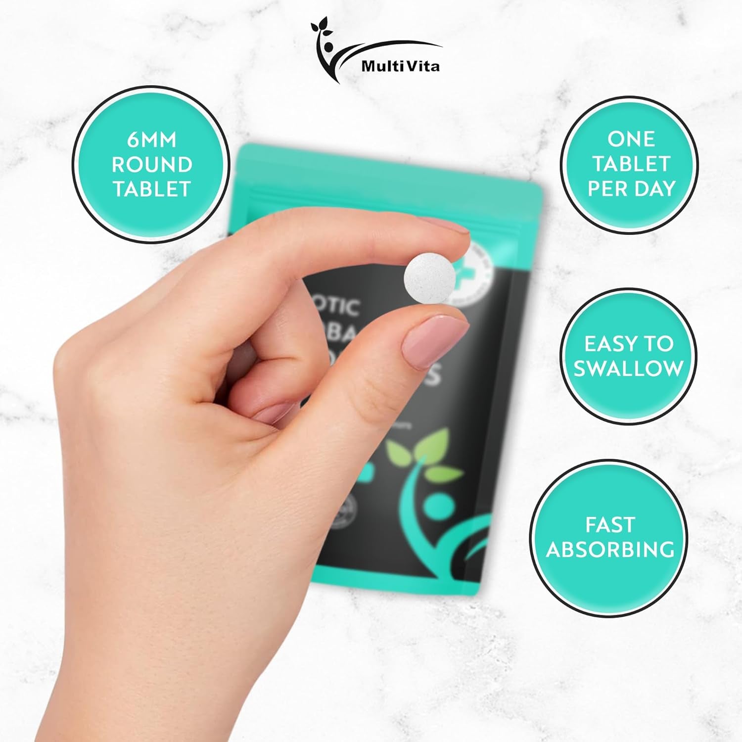 Acidophilus Lactobacillus Probiotic - 120 X 550 Million CFU Tablets - Supports Healthy Gut Microbiome & Digestion System - Reduce Bloating - Probiotic Supplements for Men & Women - Vegan and GMO Free