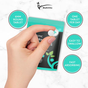 Acidophilus Lactobacillus Probiotic - 120 X 550 Million CFU Tablets - Supports Healthy Gut Microbiome & Digestion System - Reduce Bloating - Probiotic Supplements for Men & Women - Vegan and GMO Free