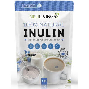 NKD Living Inulin High Grade Prebiotic Fibre Powder (1 Kg) - Manufactured in the EU - Fibre Prebiotic Supplement