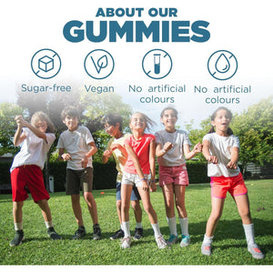 Nutriburst Minions MEGA Multi Vitamins for Kids - Chewable Multivitamins for Growth & Development: Vitamin A, B12 C, D3, E, Iron, Omega-3 - Vegan + Sugar Free - Fruity Flavour - 60 Gummies