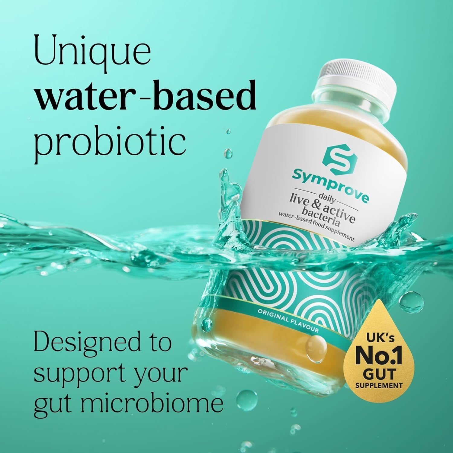 Symprove Daily Probiotic Drink, Original, 10 Billion Cfus, 4 Clinically Studied Strains, Gut & Immune Support, Water-Based, Vegan, Dairy & Gluten Free, (Pack of 1 X 500Ml)