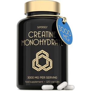Creatine Monohydrate Tablets 3000Mg - Easy to Swallow 120 Creatine Capsules - Vegan Creatine Tablets for Men & Women - Pre Workout Gym Supplement Powder Creatine Pills for Muscle Growth - 30 Servings