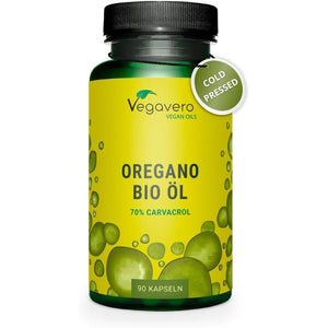 Vegavero Organic Oregano Oil Capsules | Vegan | 90 Mg Carvacrol, 3 Mg Thymol | Cold-Pressed & Essential | NO Additives, Lab-Tested