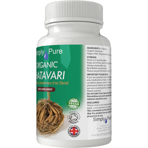 Simply Pure Organic Shatavari for Women'S Health & Vitality | 500Mg Capsules X 90 | 100% Pure Soil Association Certified | Gluten Free | GM Free | Vegan