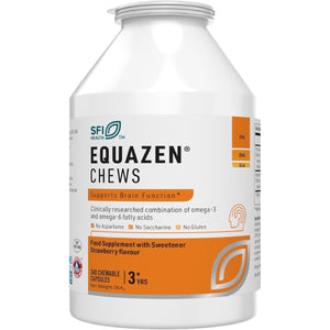 Equazen Strawberry Chews, Omega 3 and 6 Supplement, Blend of DHA, EPA and GLA, Supports Brain Function, Suitable for Children from 3+ to Adults, 360 Count (Pack of 1)