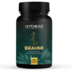 Bacopa Monnieri Brahmi Capsules - 500Mg 60 Tablets | | Bacopa Extract | Non - GMO | Gluten & Allergen Free | Brain Supplement | 100% Natural Ingredients | by Ambrosial