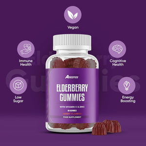 Freak Athletics Elderberry Gummies – Elderberry with Vitamins C & Zinc for Immunity Lift, 60 Vegan Multivitamin Gummies, Berry Flavour, Energy & Immune Support