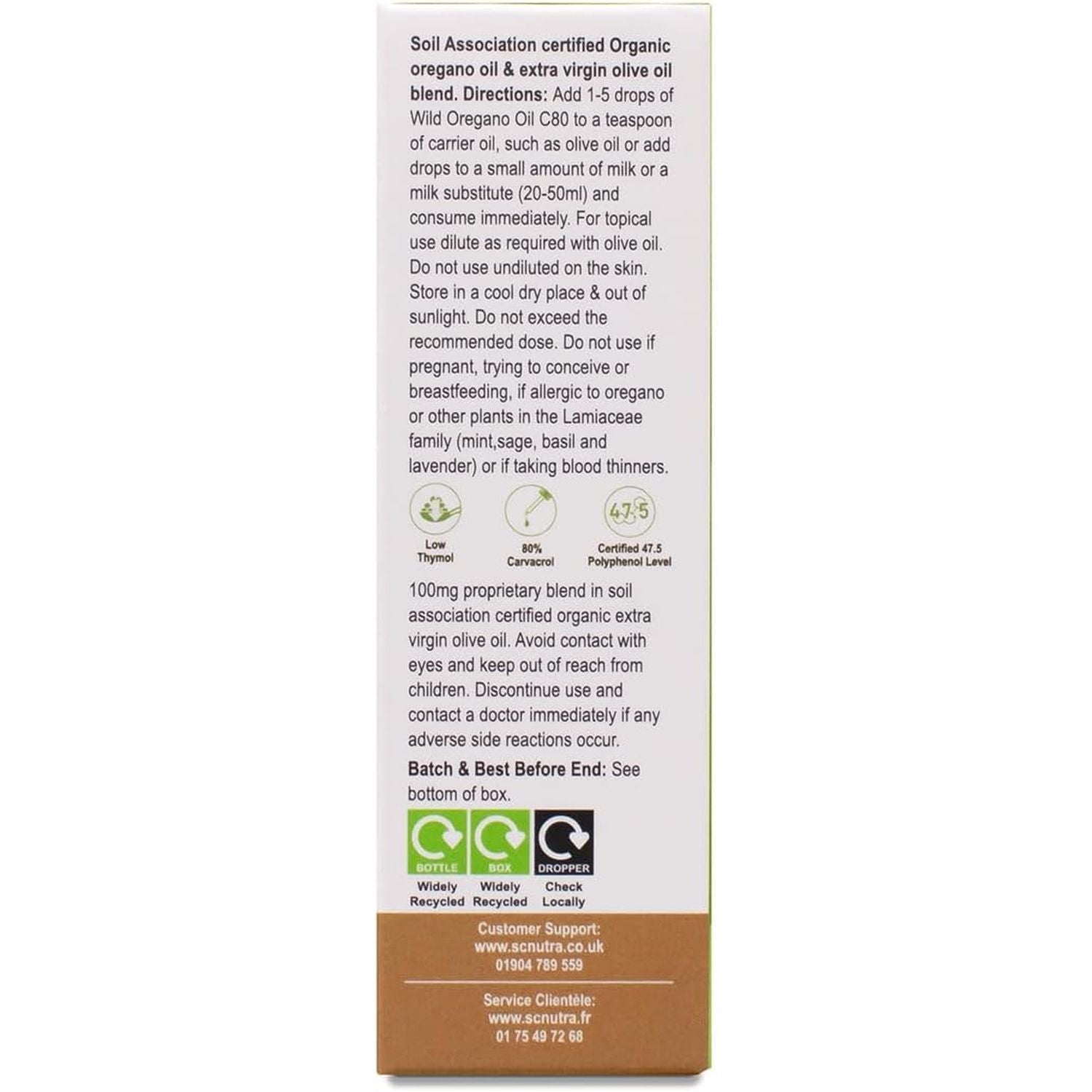 Organic Wild Oregano Oil C80 5Ml - 83%+ Carvacrol & Low Thymol Levels - Certified Organic by the Soil Association UK