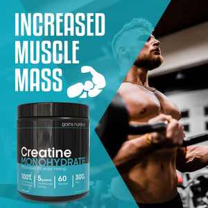 GN Creatine Powder | 300G High Strength Creatine Monohydrate Powder - 5G per Serving | Unflavoured Filler Free Creatine-Monohydrate | Non-Gmo & Gluten Free