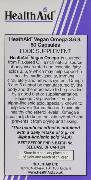 Healthaid Vegan Omega 3-6-9 Capsules - 60 Capsules