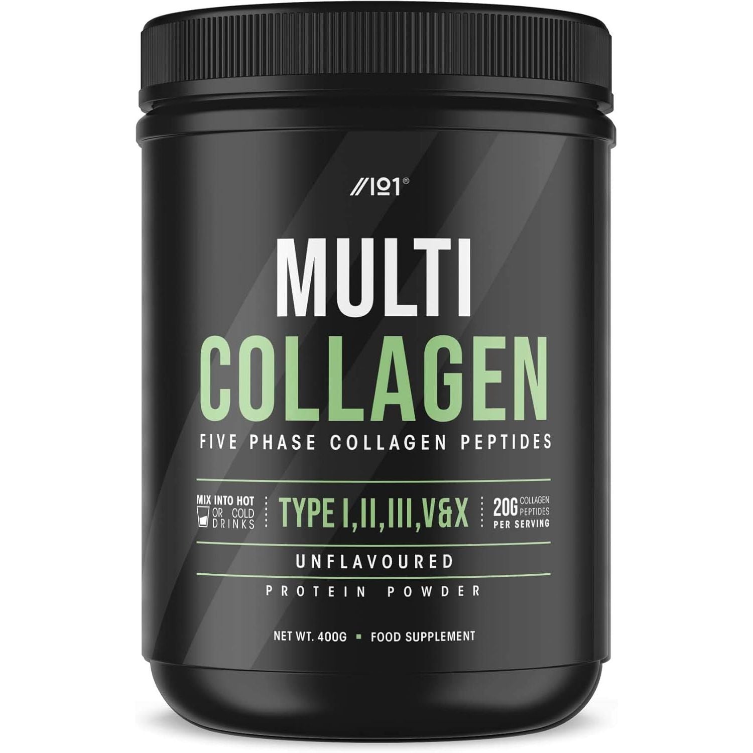 Multi Collagen Protein Powder (400G) - Types I, II, III, V & X - Hydrolyzed Grass Fed Bovine, Wild Caught Fish, & Free-Range Chicken & Eggshell Collagen (20 Day Supply) by Alpha01