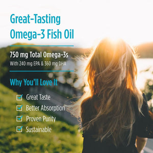 Nordic Naturals Arctic Cod Liver Oil, Lemon - 90 Soft Gels - 750 Mg Total Omega-3S with EPA & DHA - Heart & Brain Health, Healthy Immunity, Overall Wellness - Non-Gmo - 30 Servings