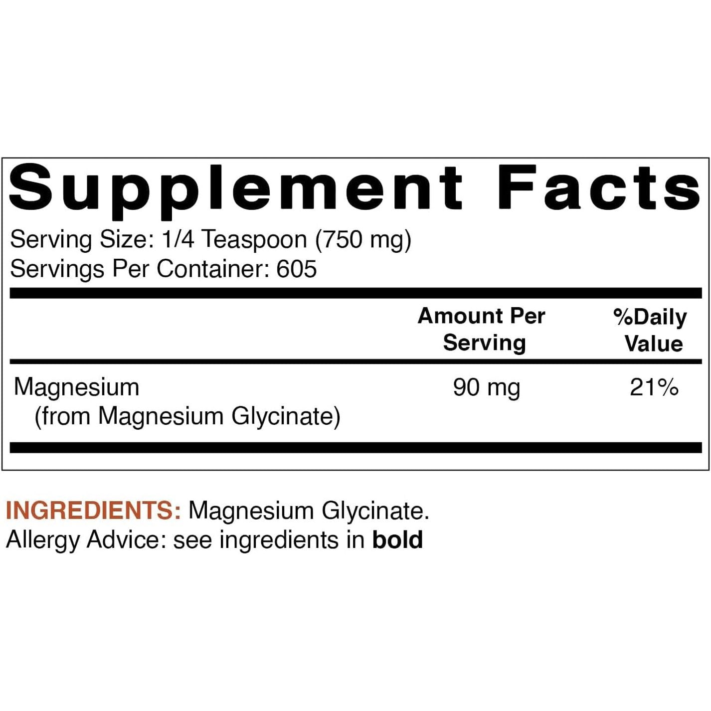 Best Naturals Magnesium Glycinate Powder - 1 Pound (1 LB (Pack of 1))