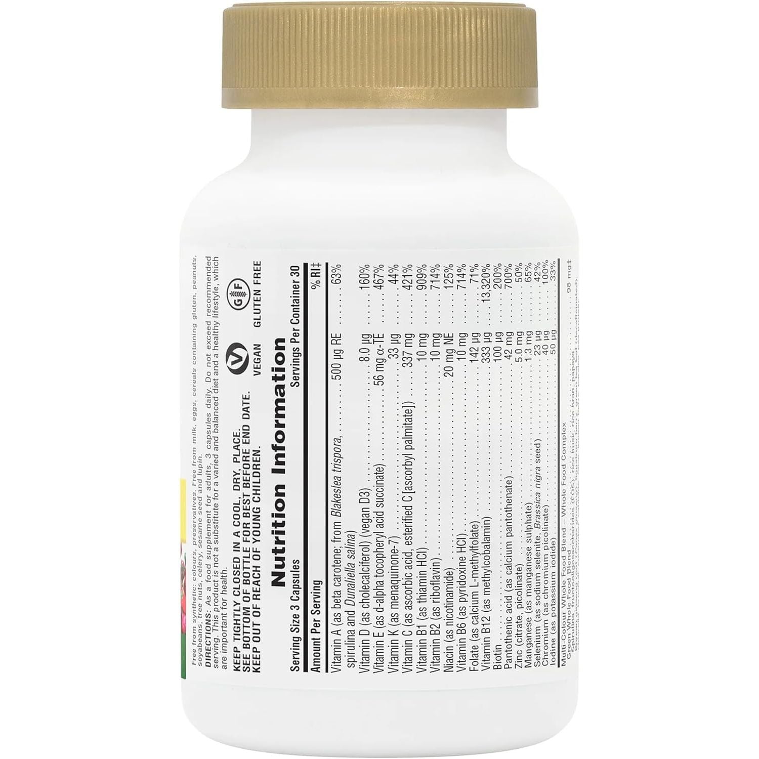 Naturesplus Source of Life Gold Capsules - Whole Food Based Multivitamin for Men and Women, Energy, Immune, Focus - Gluten Free, Vegan - 90 Capsules