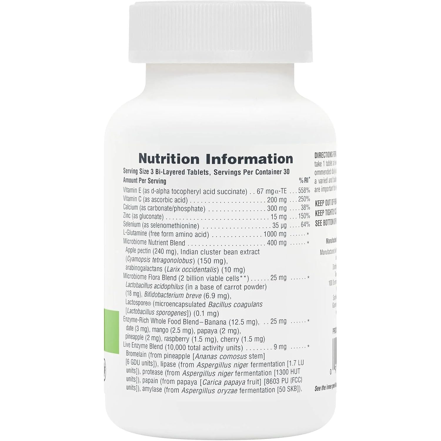 Naturesplus GI Nutra Total Digestive Wellness - Probiotics Supplement with Prebiotics, Digestive Enzymes, Glutamine, Calcium - Gut, Bloating - Vegetarian, Gluten Free - 90 Tablets
