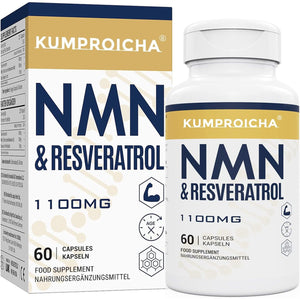 NAD+ Trans-Resveratrol Supplement 1100Mg with Black Pepper Extract - Cellular Energy Booster - (60 Count (Pack of 1))