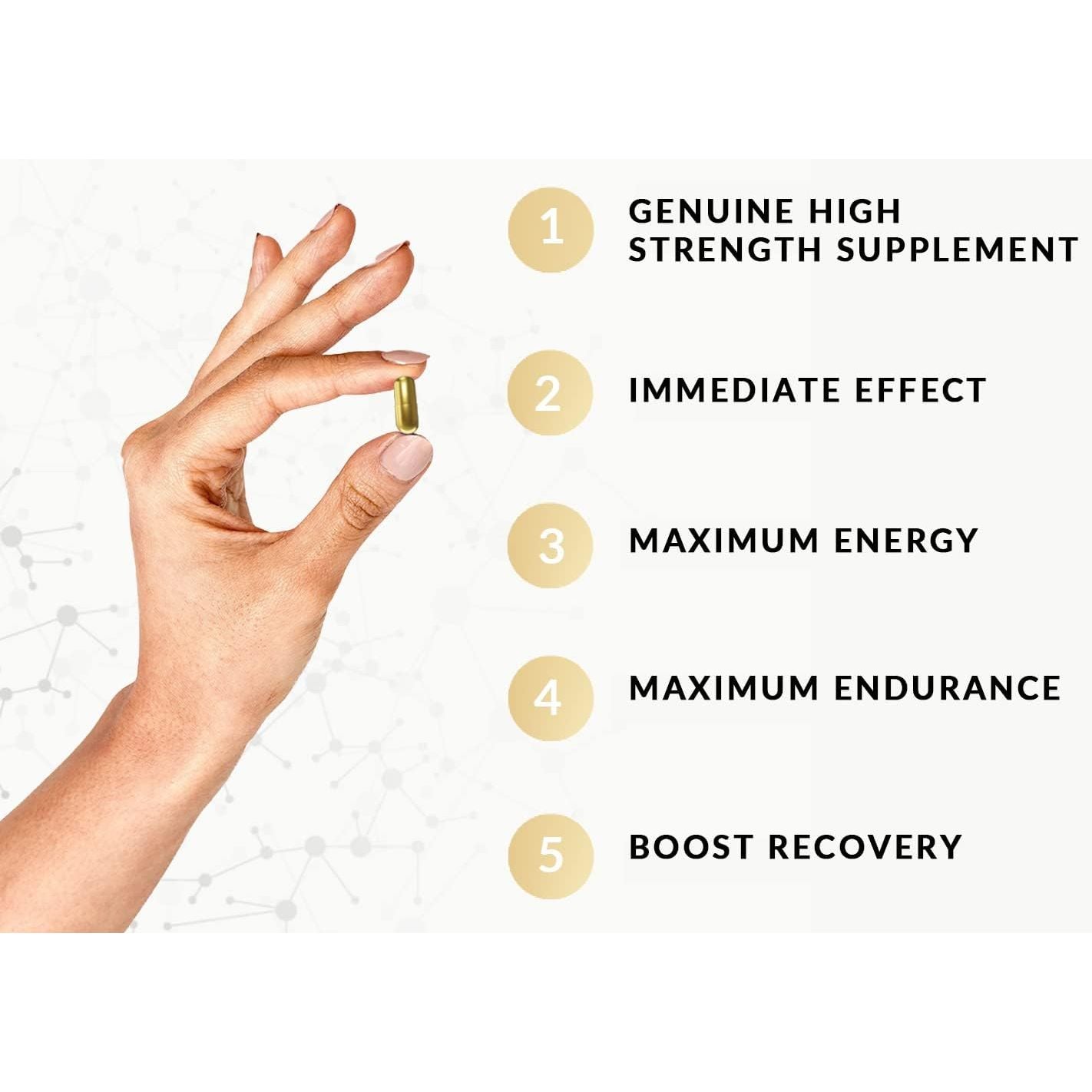 V - Gold Strong & Fast Acting Effect - Panax Ginseng Root Complex Enhancing Male Stamina & Energy Pills for Men, High Strength Performance Supplement 10 Capsules/Tablet