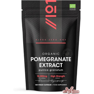 Organic Pomegranate Extract 10,000Mg – 120 Vegan Capsules – High Strength 40:1 Punica Granatum Extract - Resealable and Recyclable Pouch by Alpha01