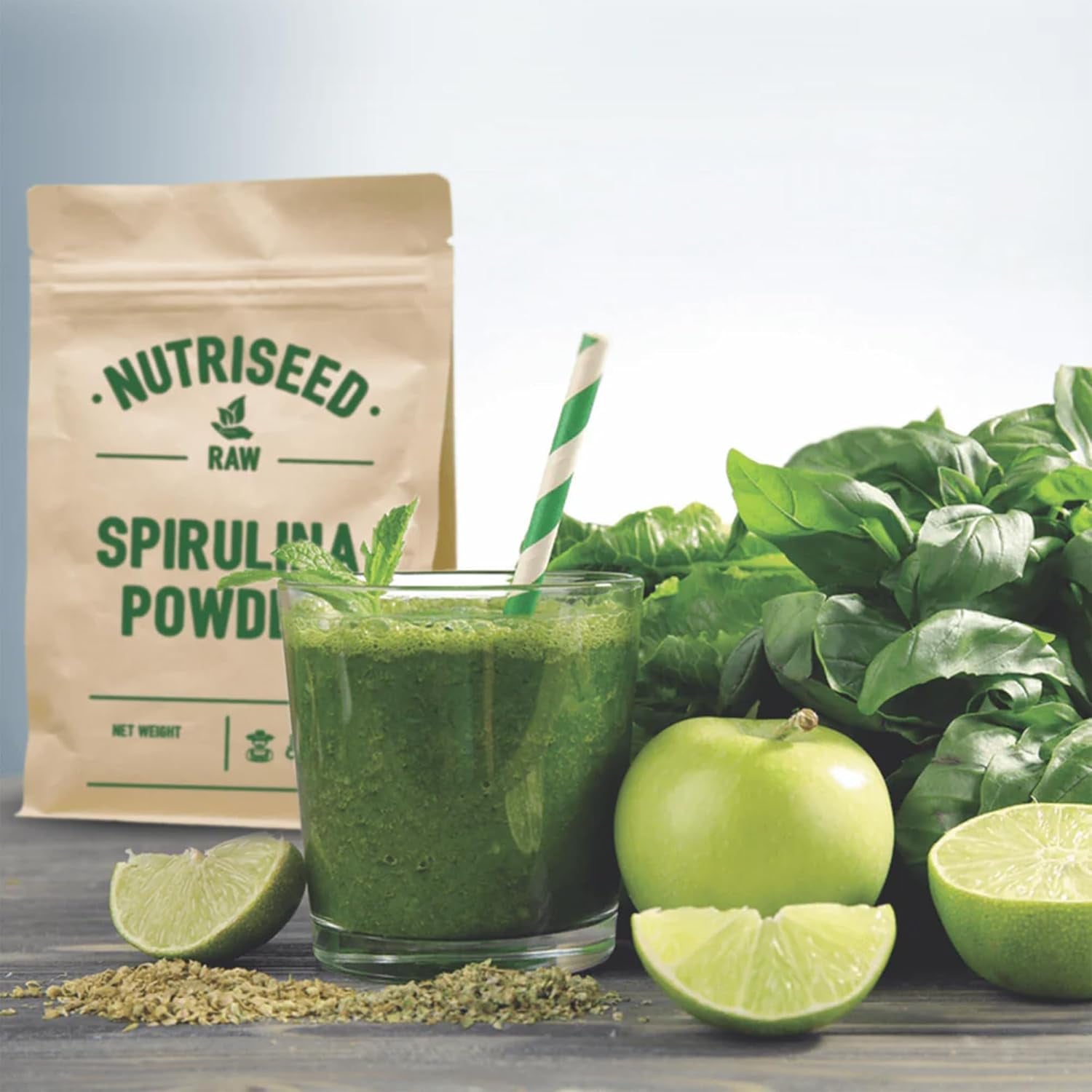 Nutriseed Spirulina Powder 500G - 100% Spirulina Powder, Rich in Antioxidants & Vitamins B, C, a & E, Source of Plant Based Protein, Contains All Essential Amino Acids, Vegan Friendly & Gluten Free