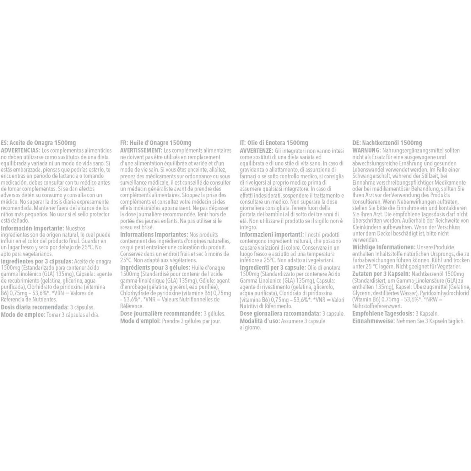 Evening Primrose Oil 1500Mg | 180 Capsules | Cold Pressed Soft Gel Capsules | Contains Rich Concentrations of Gamma Linolenic Acid (GLA)