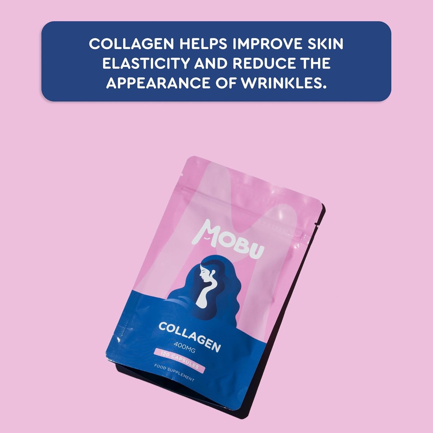 Hydrolysed Collagen 400Mg 120 Capsules | Hair, Skin and Joint Health Supplement | Bovine Collagen Type 1 for Women & Men | Letterbox Friendly | MOBU UK