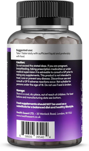 Sleeping Tablets 3820Mg Complex with Valerian Root, Ashwagandha, Magnesium, L-Theanine, Motherwort, Chamomile & Vitamin B6, High Strength Sleep Support Supplement - 60 Tablets by Healthessent