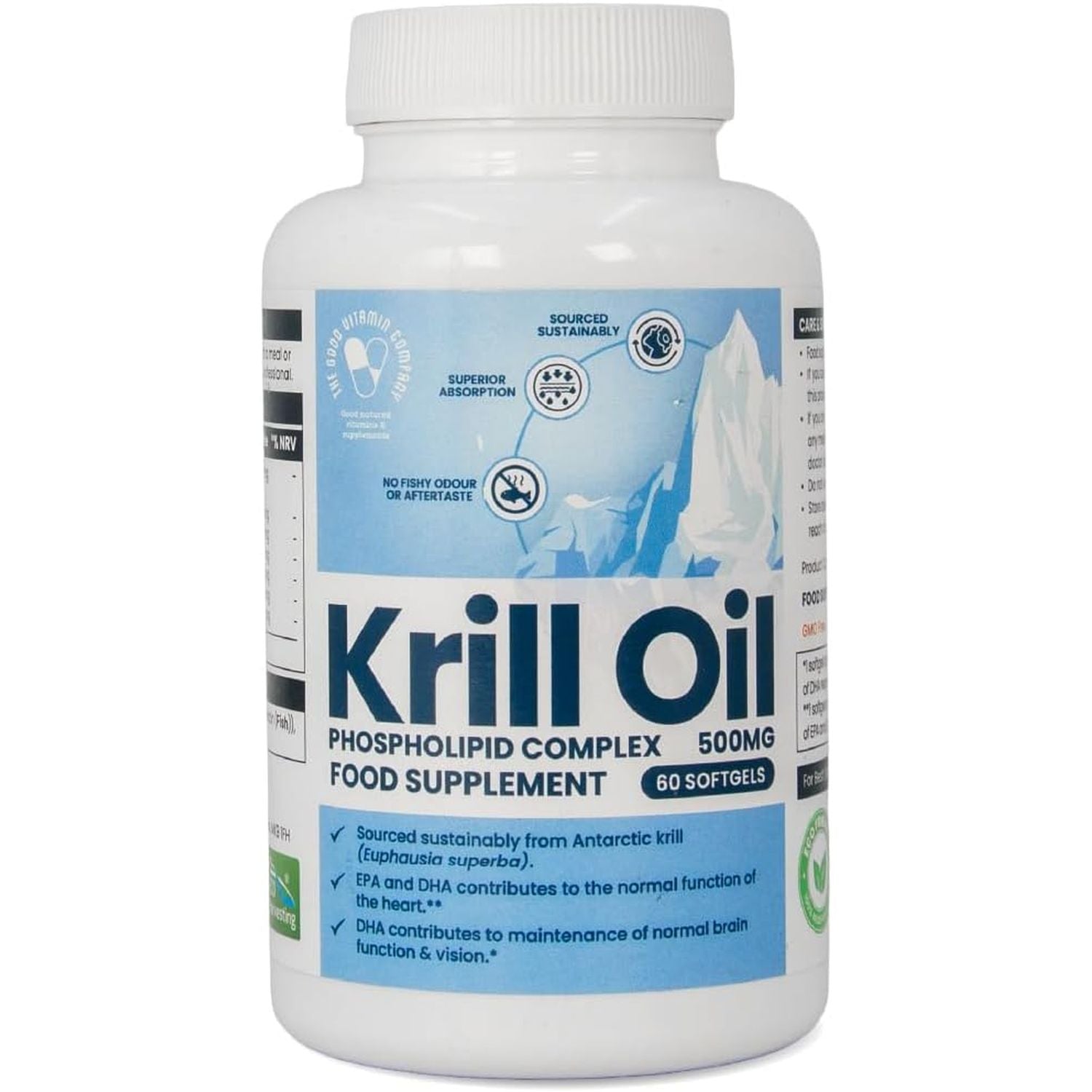 Premium Red Krill Oil: 60 Softgels, 1 Month Supply 1000Mg Supplement with Euphasia Superba Oil Rich in Choline, Phospholipids, Astaxanthin, EPA & DHA Omega-3 Fatty Acids. Supports Heart, Joint Health