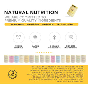 Organic Sea Moss Gel by Pure Sea Moss UK - the Original 500Ml, Made with Wildcrafted Organic Sea Moss - Vegan Irish Seamoss Sourced from St Lucia