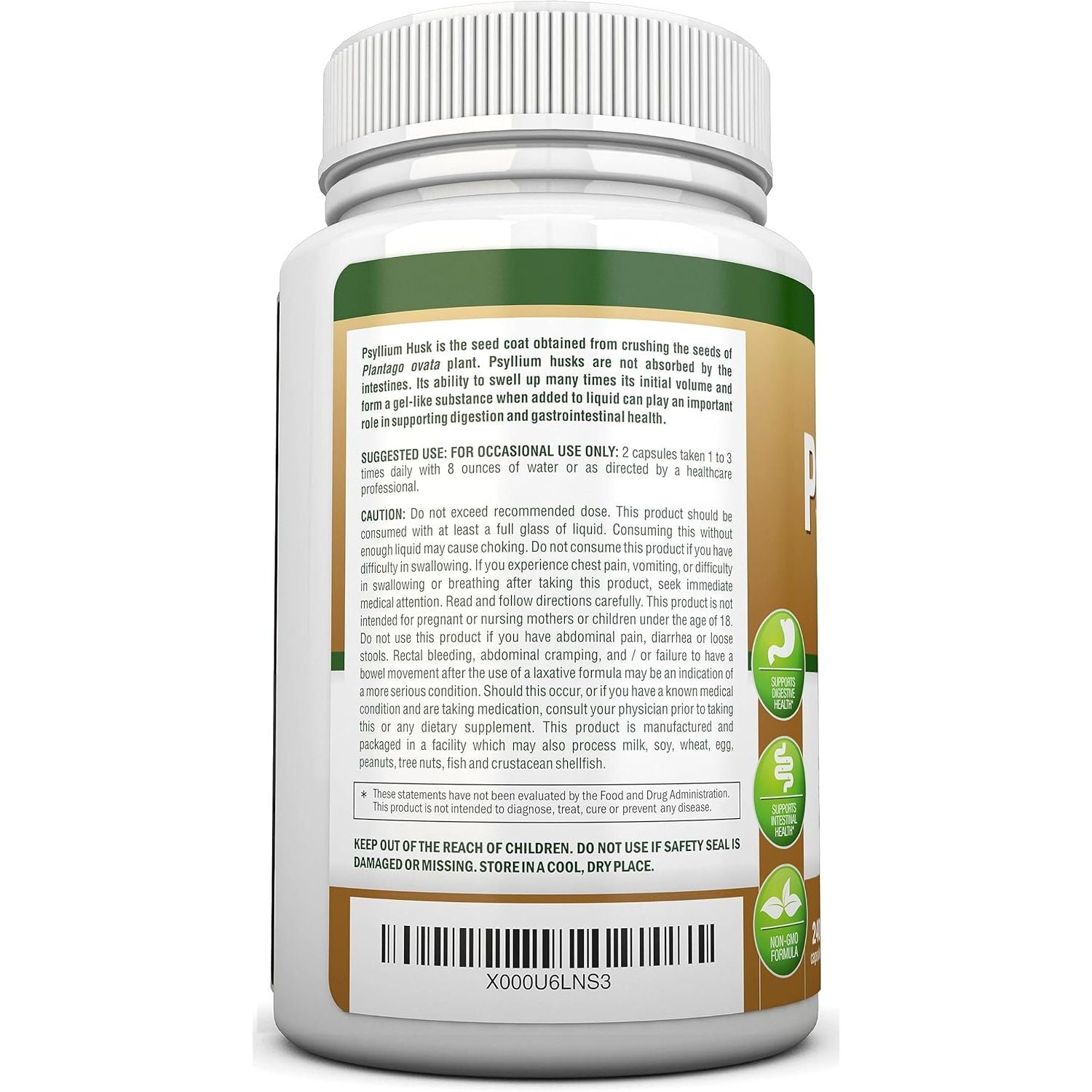 PSYLLIUM Husk Capsules - 1450Mg per Serving - 240 Capsules - Premium Psyllium Fiber Supplement - Great for Digestion and Regularity - 100% Natural Soluble Fiber