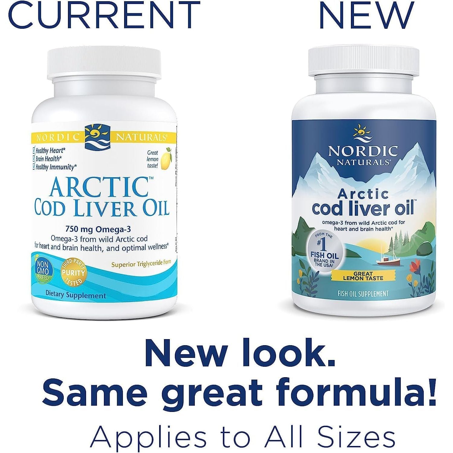 Nordic Naturals Arctic Cod Liver Oil, Lemon - 90 Soft Gels - 750 Mg Total Omega-3S with EPA & DHA - Heart & Brain Health, Healthy Immunity, Overall Wellness - Non-Gmo - 30 Servings