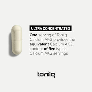 Toniiq 1500Mg Ultra High Purity Ca AKG Supplement - 99%+ Highly Purified and Bioavailable Calcium Alpha-Ketoglutarate - Calcium AKG Longevity Supplement - 120 Ca-Akg Vegetarian Capsules