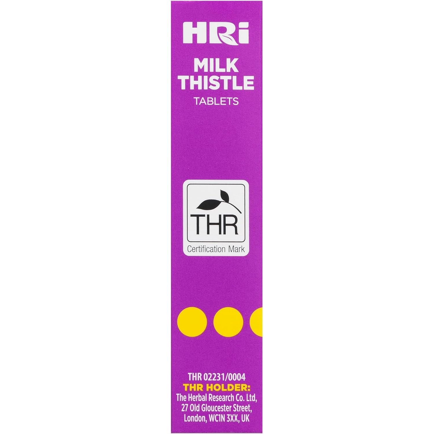 HRI Milk Thistle 30 Tablets - to Relieve Symptoms Associated with over Indulgence of Food and Drink Such as Indigestion and Upset Stomach. 300 Mg of Milk Thistle Extract. 1 Pack