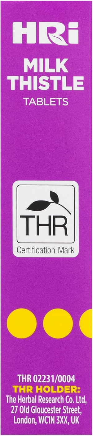 HRI Milk Thistle 30 Tablets - to Relieve Symptoms Associated with over Indulgence of Food and Drink Such as Indigestion and Upset Stomach. 300 Mg of Milk Thistle Extract. 1 Pack