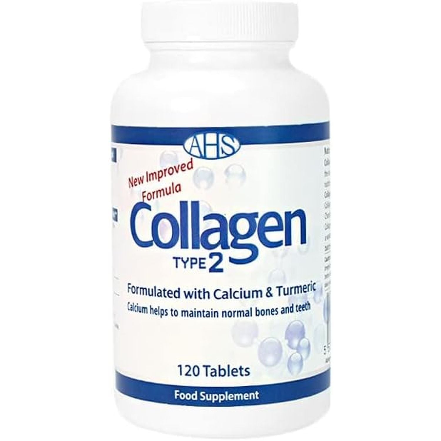 AHS Collagen Type 2 120 Tablets - 4500MG per Day - Formulated with Calcium and Turmeric