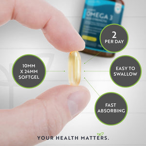 Highest Strength Omega 3 Fish Oil 2000Mg - Providing 1000Mg EPA & 400Mg DHA per Serving - Sustainably Sourced & Contaminant Free - Made in the UK by Nutravita